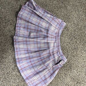 Forever 21 purple pink plaid miniskirt size large